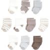 imageTouched by Nature Baby Unisex Organic Cotton Socks Neutral Stripes 612 Months Brown