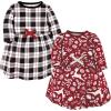 imageTouched by Nature Girls One Size Organic Cotton Short LongSleeve DressesRed Winter Folk