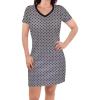 Women Gray Black Dot Short Sleeve