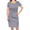 Women Navy Yellow Short Sleeve