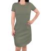 Women Olive Green Short Sleeve