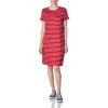 Women Red Stripe Short Sleeve