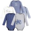 imageTouched by Nature Unisex Baby Organic Cotton LongSleeve BodysuitsBlue Peanut