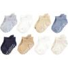 imageTouched by Nature Unisex Baby Organic Cotton Socks with NonSkid Gripper for Fall ResistanceBlue