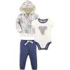 imageTouched by Nature unisexbaby Organic Cotton Hoodie Bodysuit Or Tee Top and PantPrint Elephant
