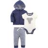 imageTouched by Nature unisexbaby Organic Cotton Hoodie Bodysuit Or Tee Top and PantStripe Elephant