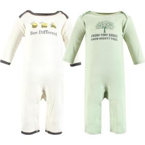 imageTouched by Nature Baby Girls Organic Cotton CoverallsBee Different