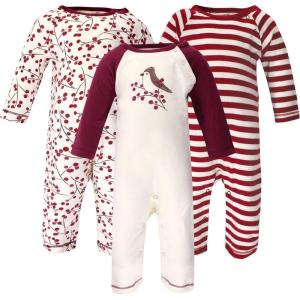 imageTouched by Nature Baby Girls Organic Cotton CoverallsBerry Branch