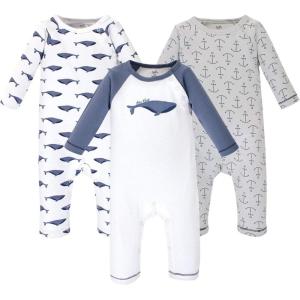 imageTouched by Nature Baby Girls Organic Cotton CoverallsBlue Whale