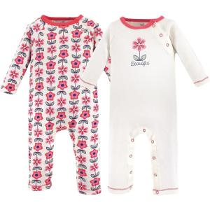 imageTouched by Nature Baby Girls Organic Cotton CoverallsFlower