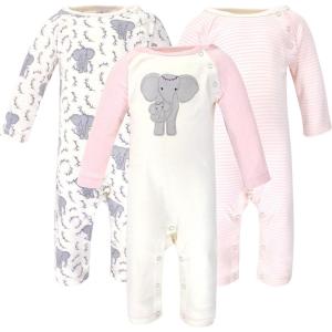 imageTouched by Nature Baby Girls Organic Cotton CoverallsGirl Elephant
