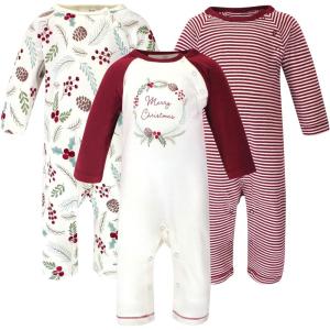 imageTouched by Nature Baby Girls Organic Cotton CoverallsHolly Berry