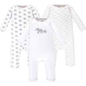 imageTouched by Nature Baby Girls Organic Cotton CoverallsMarching Elephant