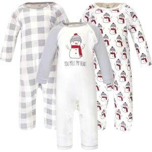 imageTouched by Nature Baby Girls Organic Cotton CoverallsSnowman