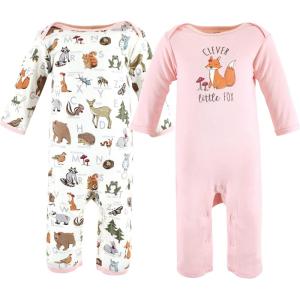 imageTouched by Nature Baby Girls Organic Cotton CoverallsWoodland Alphabet