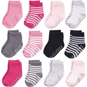 imageTouched by Nature Baby Girls Organic Cotton Socks with NonSkid Gripper for Fall ResistancePink