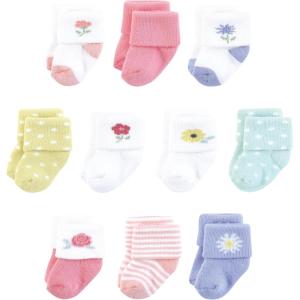 imageTouched by Nature Baby Infant Girl Organic Cotton Socks Flower Market 612 Months Pink