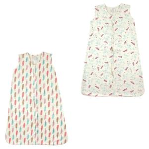 imageTouched by Nature Baby Organic Cotton Sleeveless Wearable Sleeping Bag Sack Blanket Moon 2Pack 1218 MonthsBotanical Flutter and Feathers 2pack