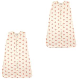 imageTouched by Nature Baby Organic Cotton Sleeveless Wearable Sleeping Bag Sack Blanket Moon 2Pack 1218 MonthsDainty Rosette 2pack