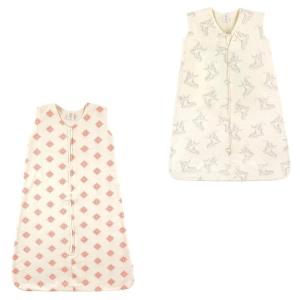 imageTouched by Nature Baby Organic Cotton Sleeveless Wearable Sleeping Bag Sack Blanket Moon 2Pack 1218 MonthsDainty Rosette and Birds 2pack