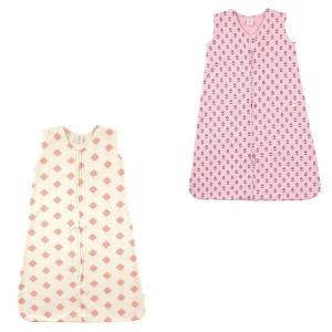 imageTouched by Nature Baby Organic Cotton Sleeveless Wearable Sleeping Bag Sack Blanket Moon 2Pack 1218 MonthsDainty Rosette and Tiny Flowers 2pack