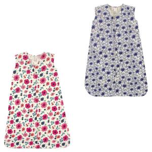 imageTouched by Nature Baby Organic Cotton Sleeveless Wearable Sleeping Bag Sack Blanket Moon 2Pack 1218 MonthsGarden Floral and Daisy 2pack