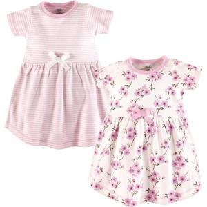 imageTouched by Nature Girls One Size Organic Cotton Short LongSleeve DressesBaby Toddler Cherry Blossom Short Sleeve