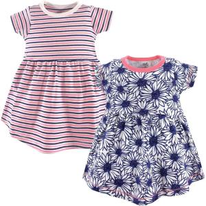 imageTouched by Nature Girls One Size Organic Cotton Short LongSleeve DressesBaby Toddler Daisy Short Sleeve