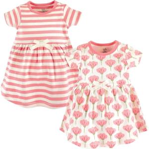 imageTouched by Nature Girls One Size Organic Cotton Short LongSleeve DressesBaby Toddler Tulip Short Sleeve