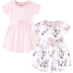 imageTouched by Nature Girls One Size Organic Cotton Short LongSleeve DressesBaby Toddler Wild Flowers Short Sleeve