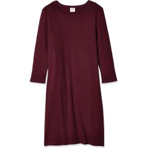 imageTouched by Nature Girls One Size Organic Cotton Short LongSleeve DressesWomen Burgundy Long Sleeve