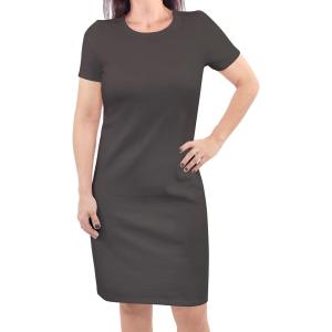 imageTouched by Nature Girls One Size Organic Cotton Short LongSleeve DressesWomen Charcoal Short Sleeve