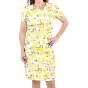 imageTouched by Nature Girls One Size Organic Cotton Short LongSleeve DressesWomen Lemon Tree Short Sleeve