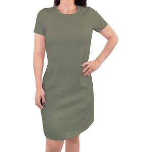 imageTouched by Nature Girls One Size Organic Cotton Short LongSleeve DressesWomen Olive Green Short Sleeve