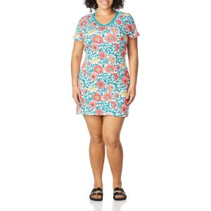 imageTouched by Nature Girls One Size Organic Cotton Short LongSleeve DressesWomen Paisley Floral Short Sleeve