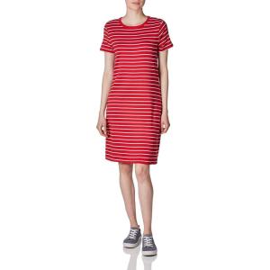 imageTouched by Nature Girls One Size Organic Cotton Short LongSleeve DressesWomen Red Stripe Short Sleeve