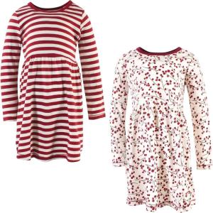 imageTouched by Nature Girls One Size Organic Cotton Short LongSleeve DressesYouth Berry Branch Long Sleeve