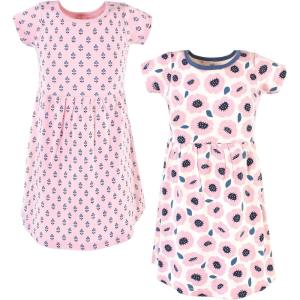 imageTouched by Nature Girls One Size Organic Cotton Short LongSleeve DressesYouth Blossoms Short Sleeve