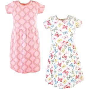 imageTouched by Nature Girls One Size Organic Cotton Short LongSleeve DressesYouth Butterflies Short Sleeve