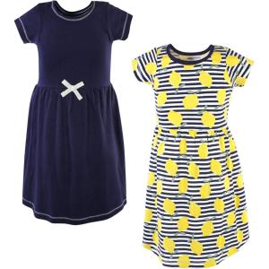imageTouched by Nature Girls One Size Organic Cotton Short LongSleeve DressesYouth Lemons Short Sleeve