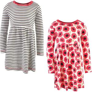 imageTouched by Nature Girls One Size Organic Cotton Short LongSleeve DressesYouth Poppy Long Sleeve