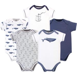 imageTouched by Nature Unisex Baby Organic Cotton BodysuitsBlue Whale