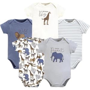 imageTouched by Nature Unisex Baby Organic Cotton BodysuitsClassic Safari