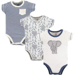 imageTouched by Nature Unisex Baby Organic Cotton BodysuitsElephant 3pack