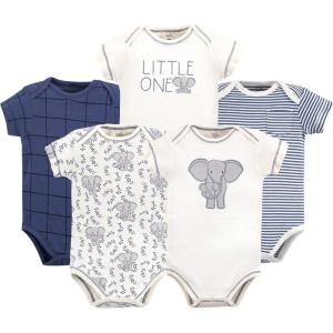 imageTouched by Nature Unisex Baby Organic Cotton BodysuitsElephant