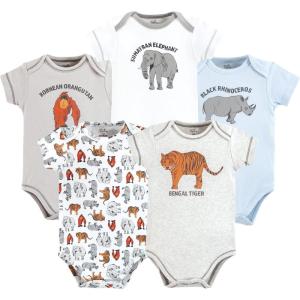 imageTouched by Nature Unisex Baby Organic Cotton BodysuitsEndangered Safari