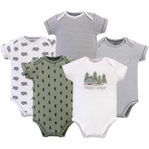 imageTouched by Nature Unisex Baby Organic Cotton BodysuitsHappy Camper