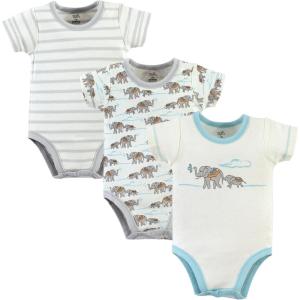 imageTouched by Nature Unisex Baby Organic Cotton BodysuitsMint Elephant 3pack