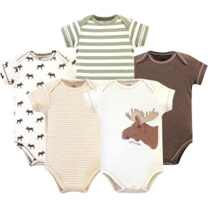 imageTouched by Nature Unisex Baby Organic Cotton BodysuitsMoose 5pack