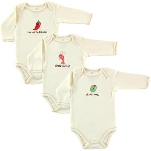 imageTouched by Nature Unisex Baby Organic Cotton BodysuitsOlive Shrimp Pepper